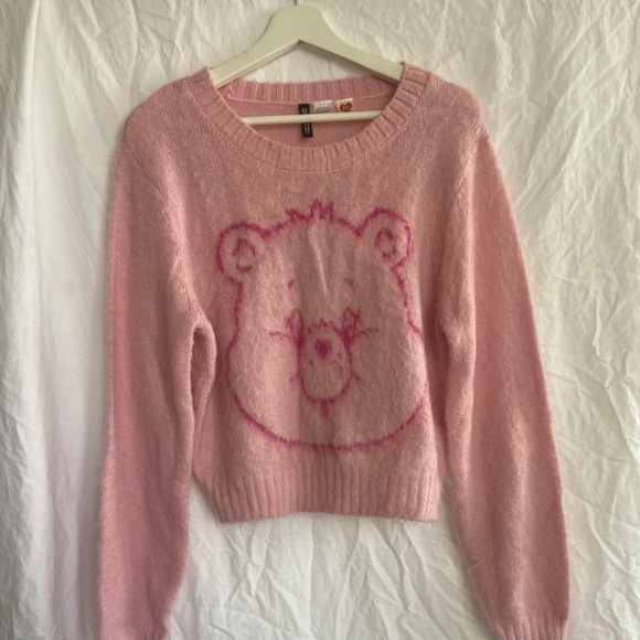 H&M Care Bears MOTIF-FRONT SWEATER Light pink Size Large - Picture 16 of 16